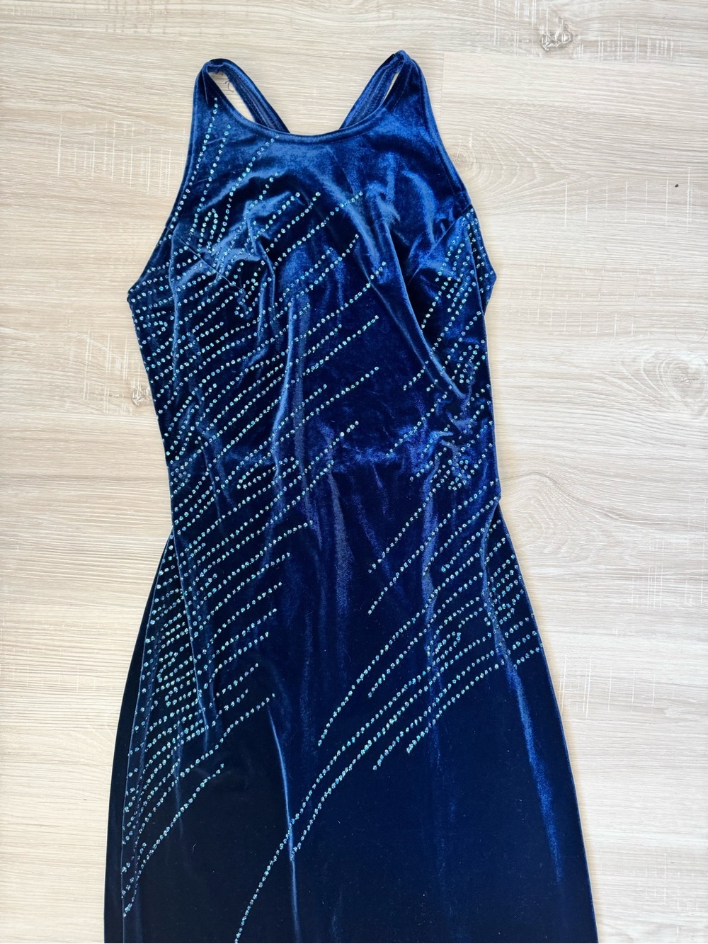 Vintage Y2K Jump Navy Velvet Rhinestone Maxi Dress 5/6